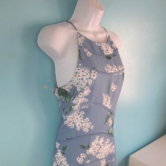 Keepsake Wild Thoughts Summer Dress Size L Blue Floral Mini - Picture 11 of 15